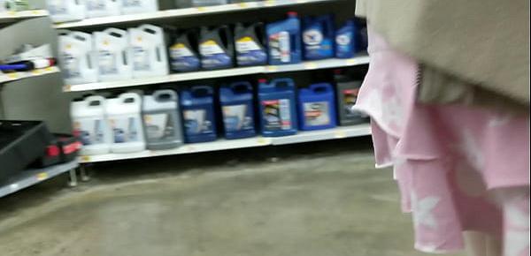  Wife in Walmart lifting skirt